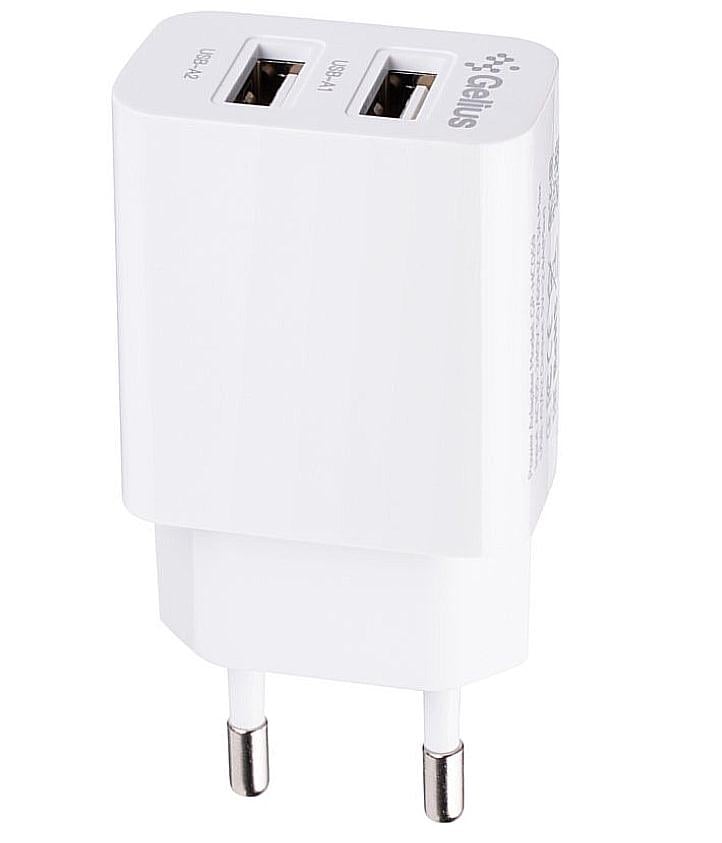 Мережевий зарядний пристрій Gelius Simple GP-HC059 2USB/2,4A і кабель Type-C White (100448)
