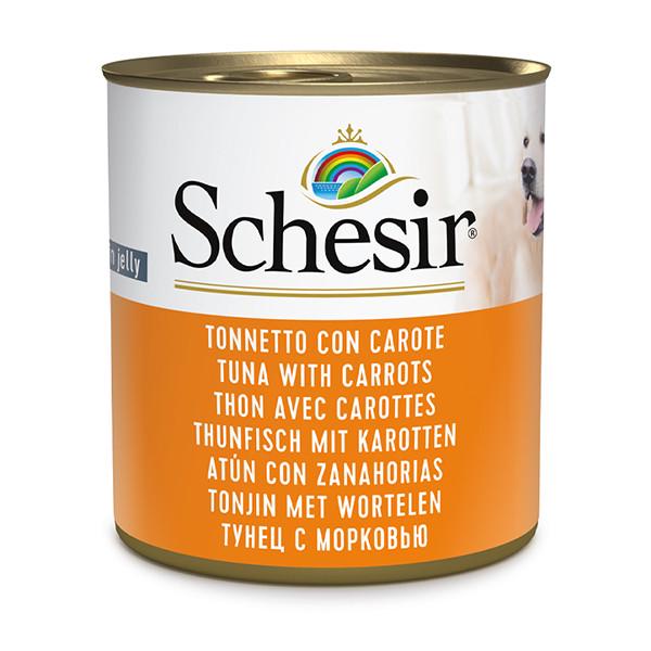 Корм влажный консервы для собак Schesir Tuna With Carrots тунец с морковью в желе банка 285 г