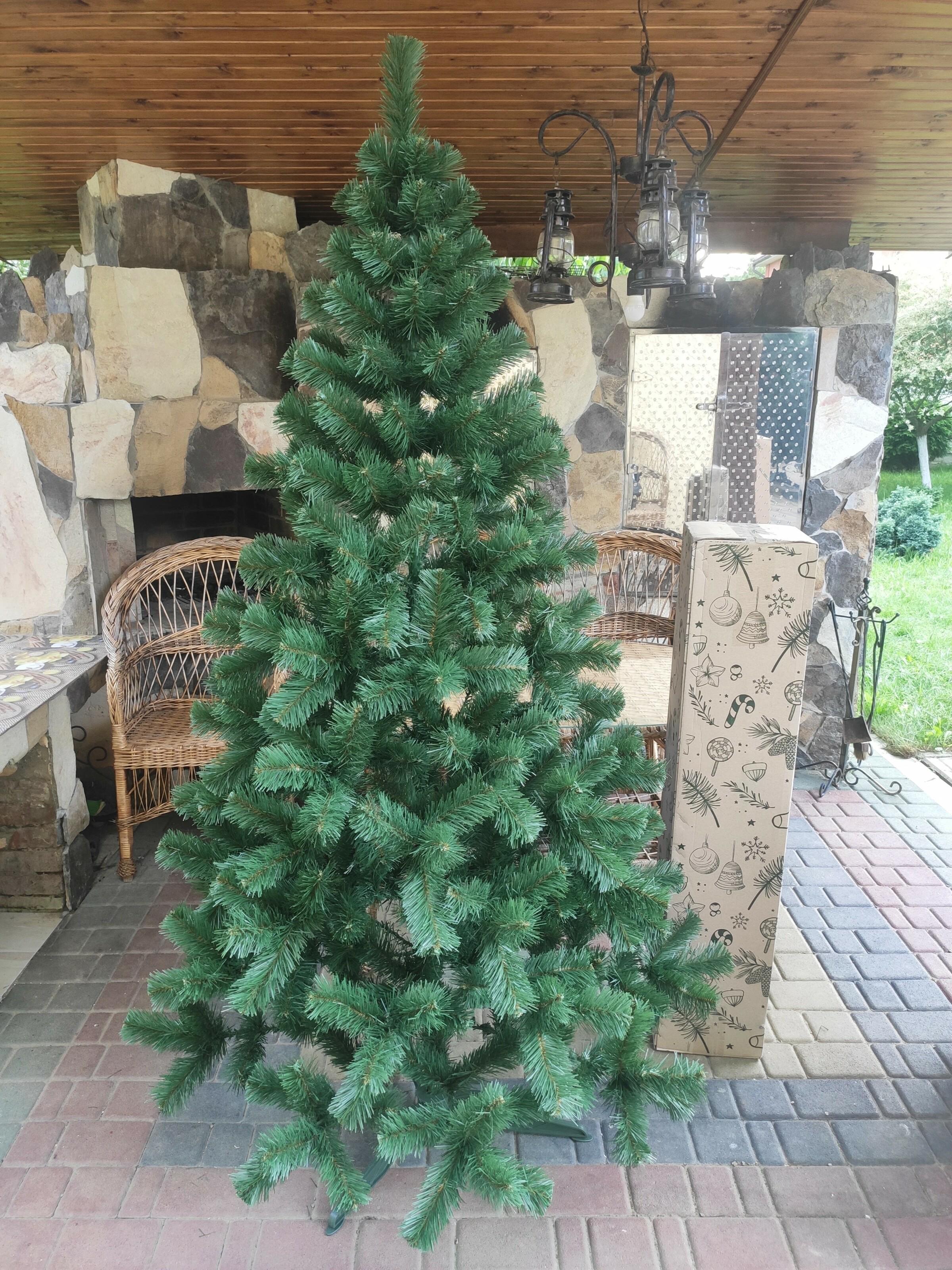 Ялинка штучна Хатинка Карпатська з підставкою 2,00 м Зелений (Карп-200)