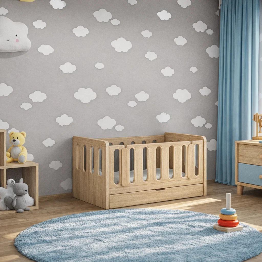 Детская кроватка одноярусная Малыш-01 приставная Дуб сонома