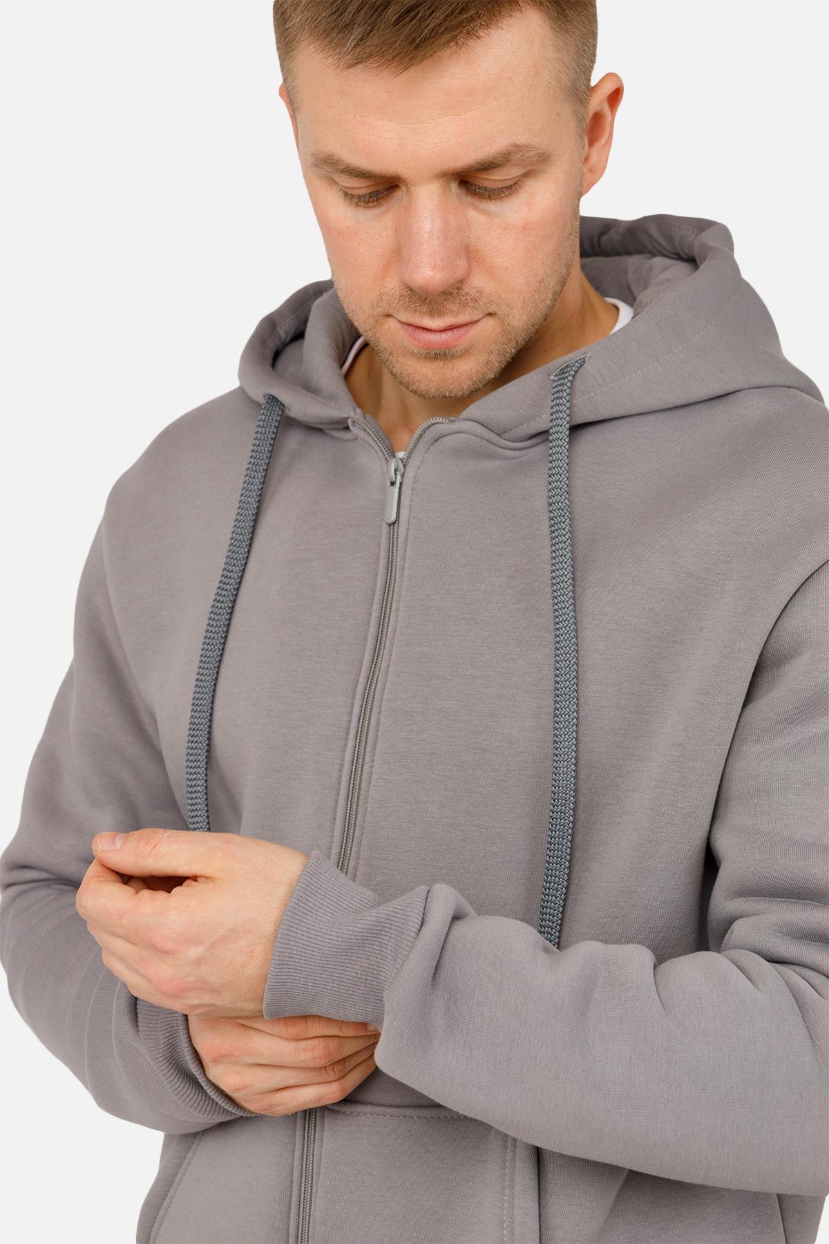 Толстовка чоловіча на блискавці ЦБ-00254630 р. 46 Світло-сірий (SKT001005008) - фото 4 Толстовка чоловіча на блискавці ЦБ-00254630 р. 46 Світло-сірий (SKT001005008) - фото 4