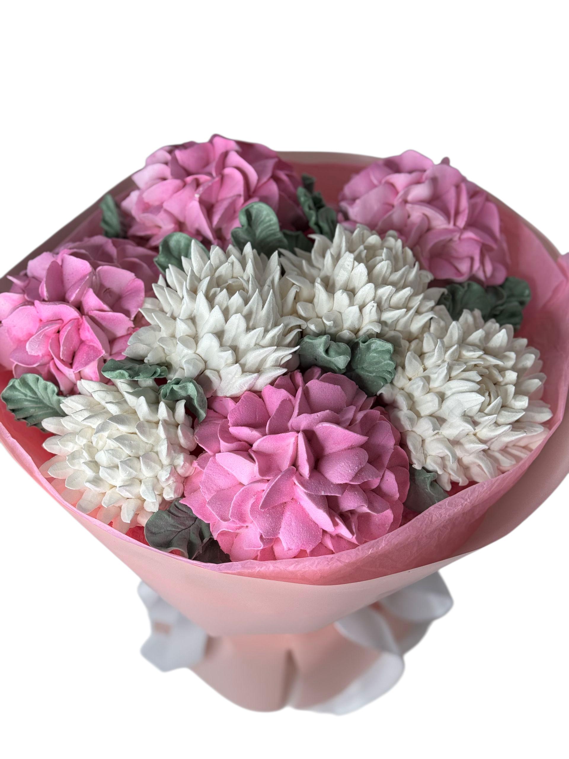 Букет зефірних квітів ручної роботи 25 см (30317785)