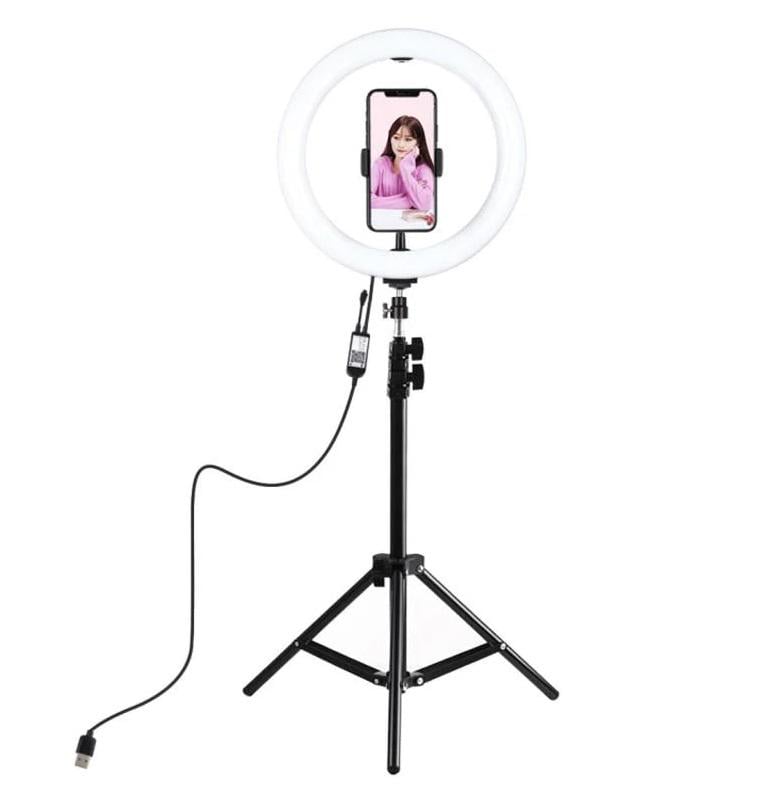 Кольцевая лампа USB RGBW LED Puluz PKT3043 10" и штатив 1,1 м Кольцевая лампа USB RGBW LED Puluz PKT3043 10" и штатив 1,1 м