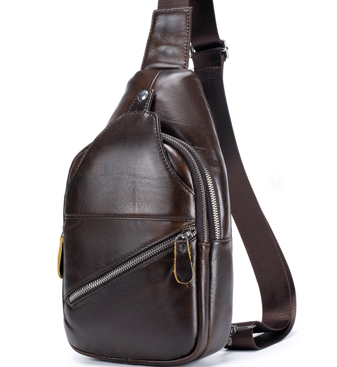 Мужская сумка слинг Tiding Bag 03983 кожаная Коричневый (MK03983)