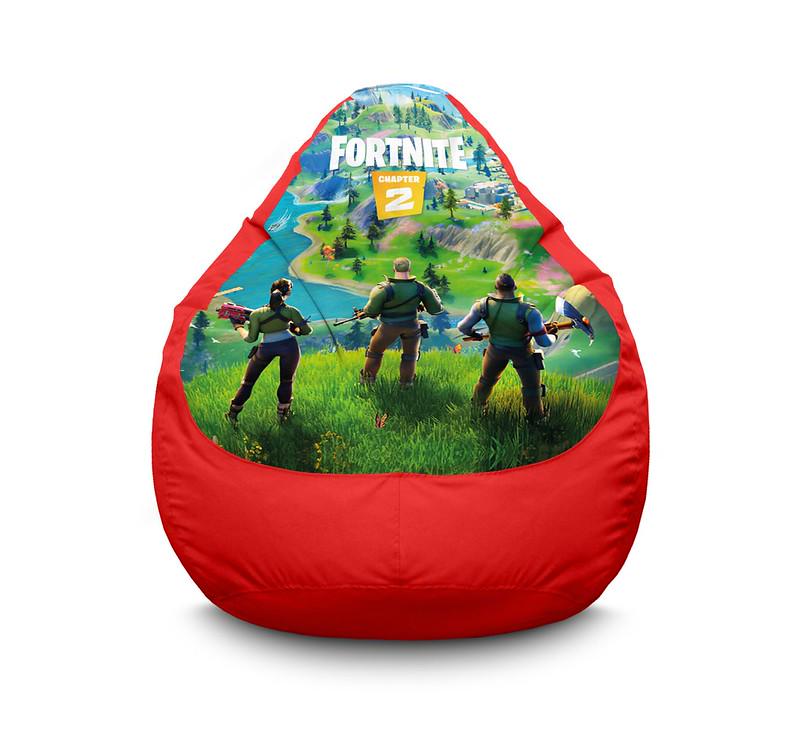 Кресло мешок iPuff Fortnite Team Red Оксфорд XL 80x110 см Красный