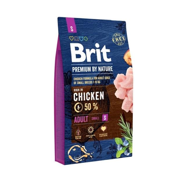 Корм для взрослых собак малых пород Brit Premium Dog S с курицей 8 кг (170811/6307)