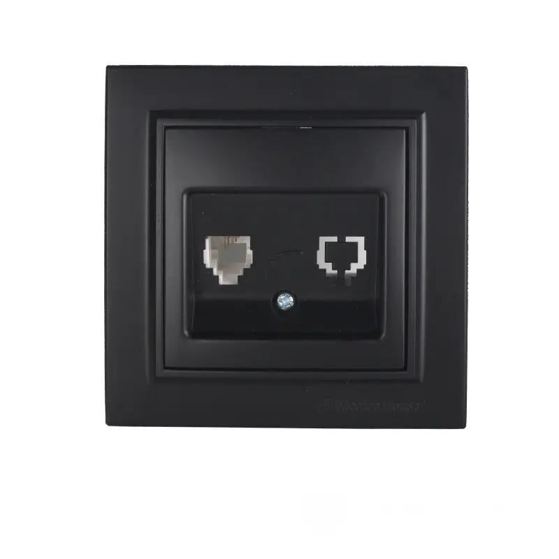 Компьютерная розетка ElectroHouse Enzo 1x8P8C IP22 Безупречный графит (EH-2114-PG)