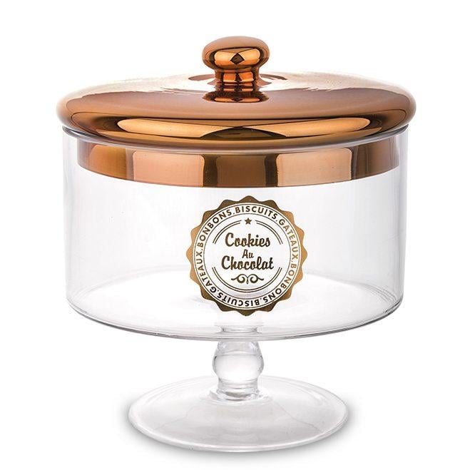 Емкость стеклянная Flora на ножке с крышкой (34225)