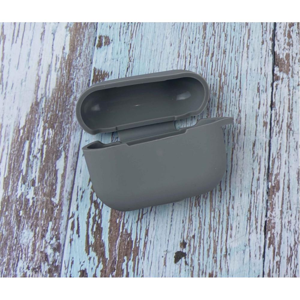 Силиконовый чехол с карабином для наушников AirPods Pro Серый