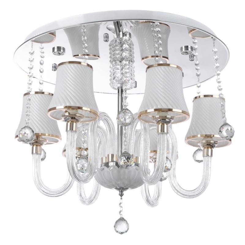 Люстра потолочная классическая Brille BCL-496S/6 E14/LED WH с абажуром и подсветкой