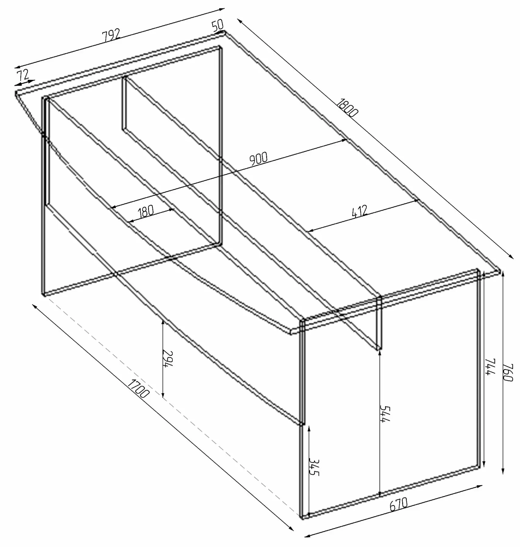Стіл офісний Kontinent Лідер 1800х900х760 мм Білий (52668635) - фото 2 Стіл офісний Kontinent Лідер 1800х900х760 мм Білий (52668635) - фото 2