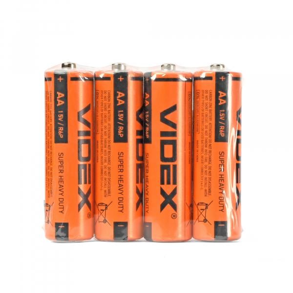 Батарейка сольова Videx 4 шт. R6P/AA