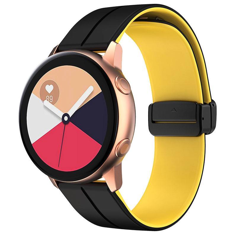 Ремінець силіконовий Classy для Smart Watch 20 мм Black/Yellow (00000068677_12)
