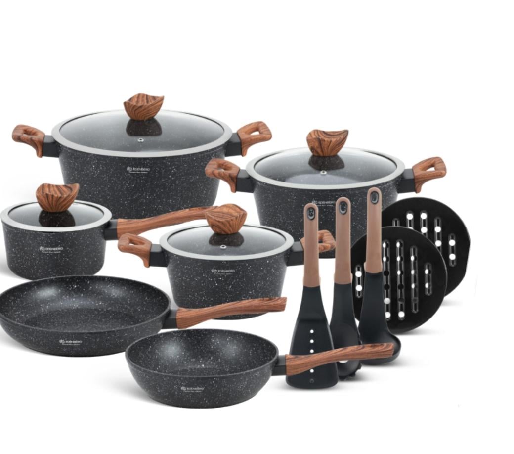 Набор посуды Edenberg EB-5617 с мраморным антипригарным покрытием 15 пр. (EB-5617) Набор посуды Edenberg EB-5617 с мраморным антипригарным покрытием 15 пр. (EB-5617)