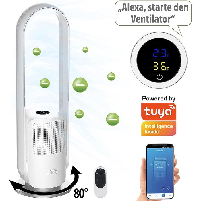 Турбовентилятор-очищувач повітря Sichler 2-в-1 360° HEPA Wi-Fi 35 Вт безлопатевий з таймером (1750131) - фото 3 Турбовентилятор-очищувач повітря Sichler 2-в-1 360° HEPA Wi-Fi 35 Вт безлопатевий з таймером (1750131) - фото 3