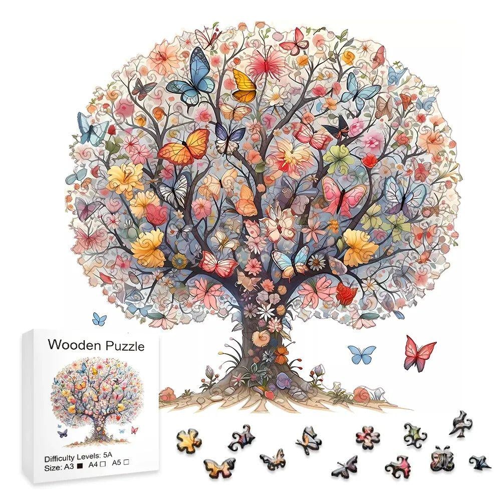Пазлы деревянные дерево с бабочками А3 (636) - фото 5 Пазлы деревянные дерево с бабочками А3 (636) - фото 5
