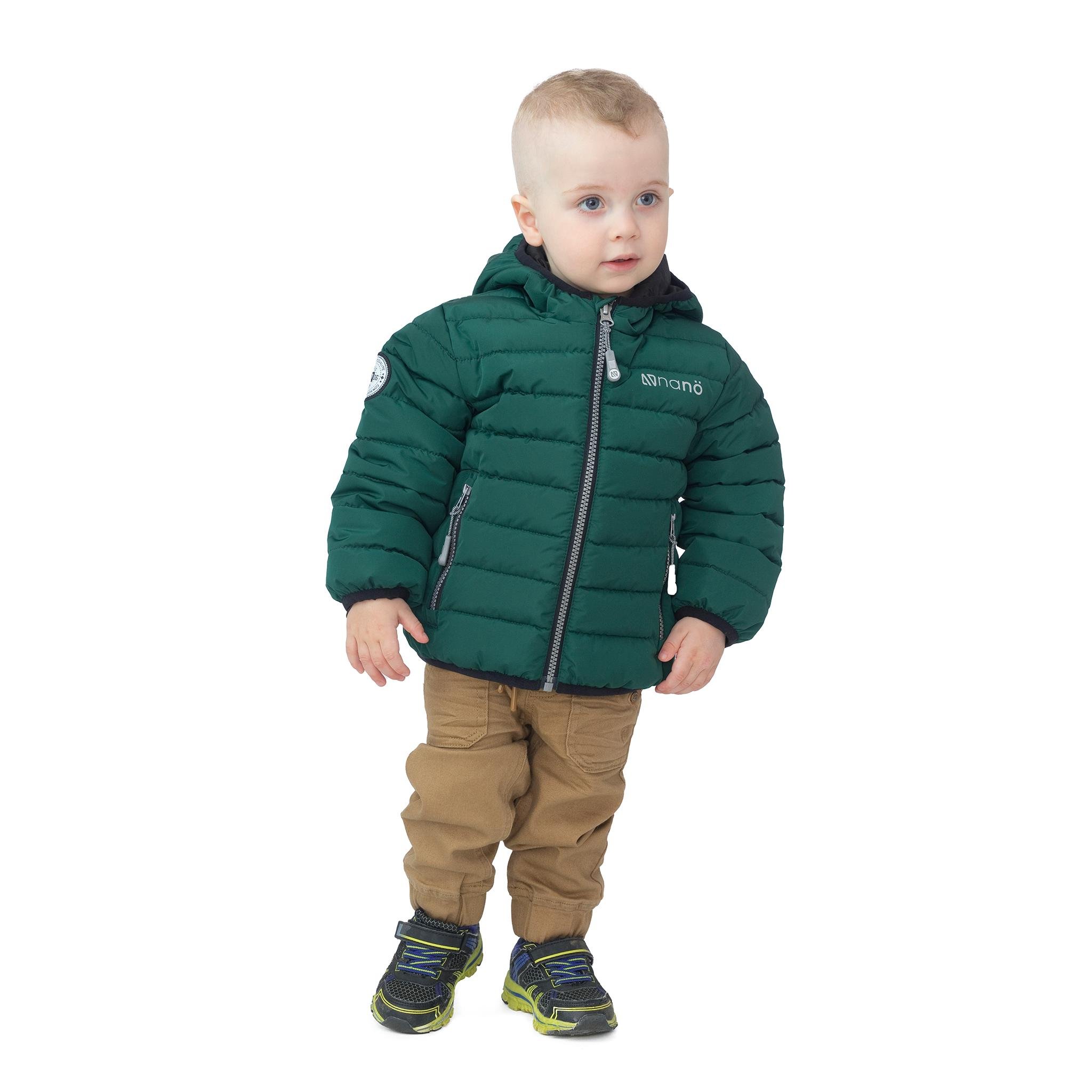 Куртка детская Nano F20M1251 для мальчика стеганая 150-160 см Темно-зеленый (F20M1251-Royalgreen-14) - фото 3
