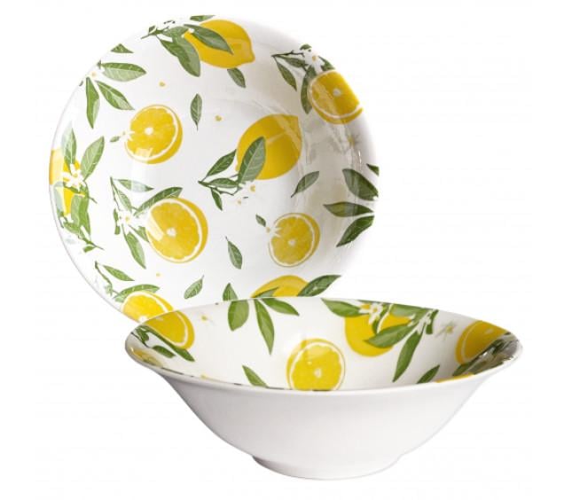 Тарелка глубокая S&T Лимон 20 см Белый с рисунком (050-41-05)