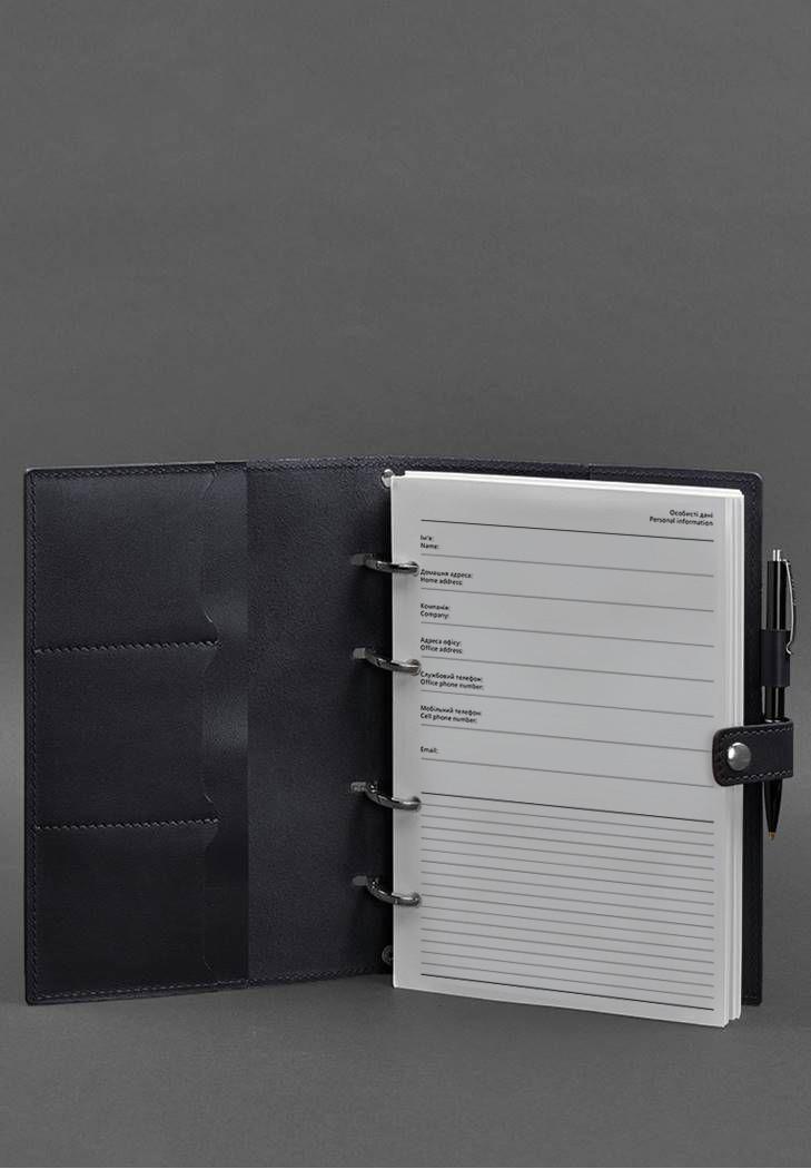 Блокнот шкіряний із датованим блоком Софт-бук 9.1 Темно-синій (A-027489) - фото 2 Блокнот шкіряний із датованим блоком Софт-бук 9.1 Темно-синій (A-027489) - фото 2