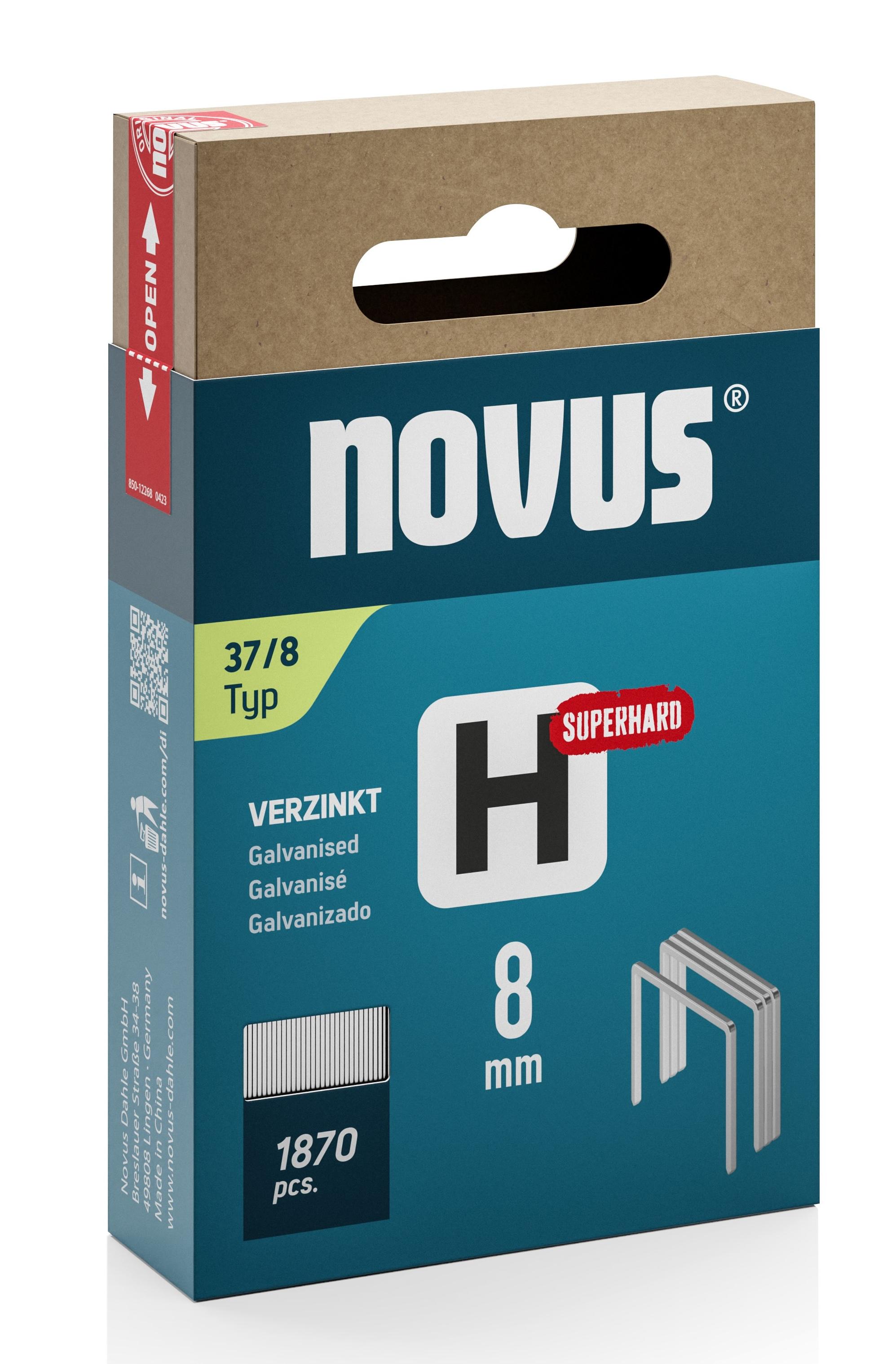 Скоби Novus для будівельного степлера H тип 37 8 мм (042-0785) - фото 1 Скоби Novus для будівельного степлера H тип 37 8 мм (042-0785) - фото 1