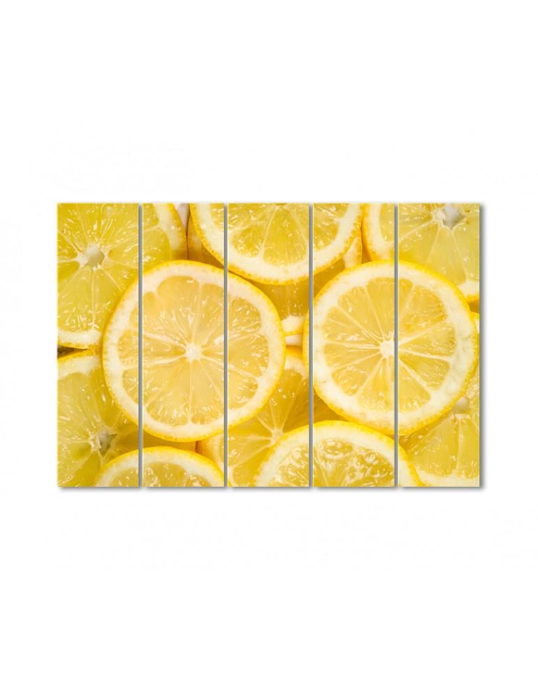 Картина модульная Сочные лимоны 5 модулей 80x120 см