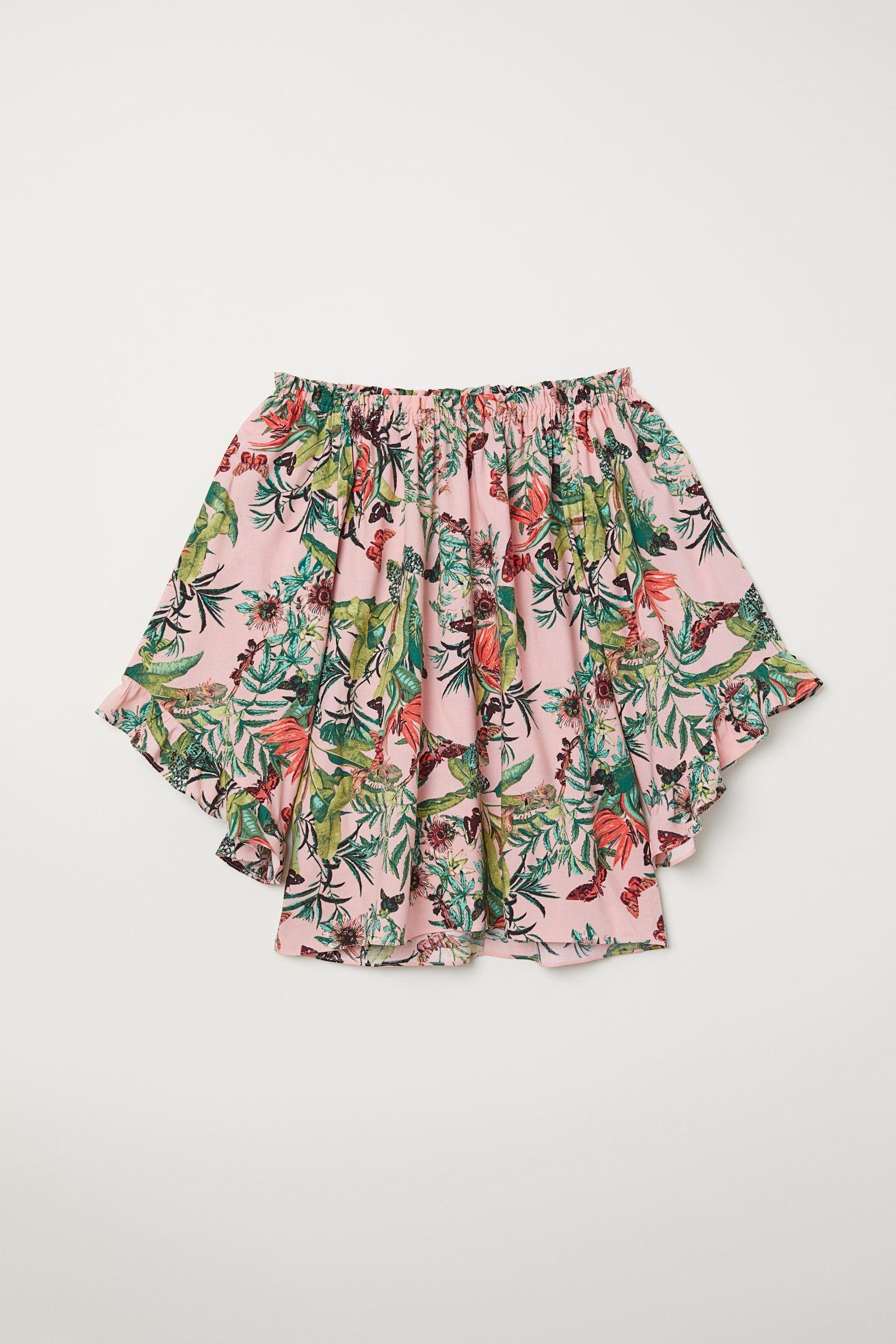 Блуза H&M Цветы р. 32 Розовый (23066396728)