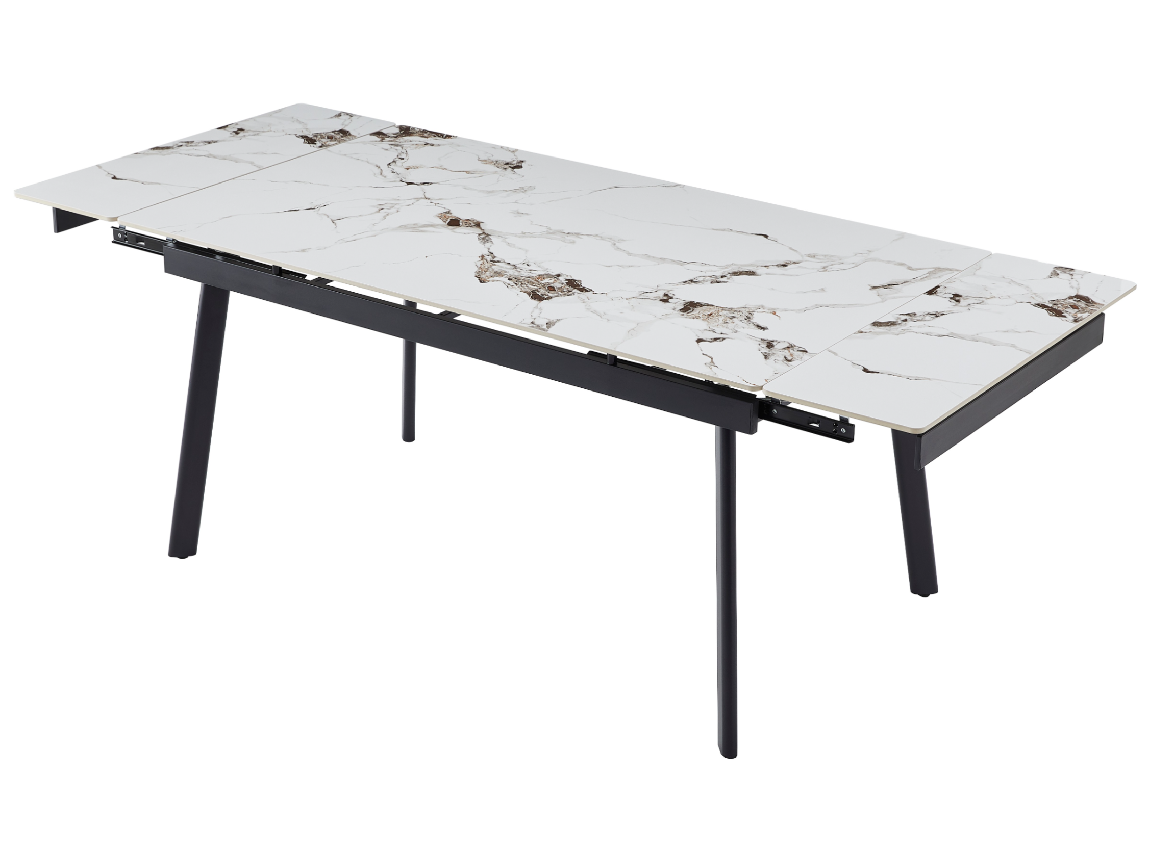 Стіл обідній розсувний Vetro Mebel 1500- 2100x900x760 мм Панда вайт/Чорний (TМ-98) - фото 6 Стіл обідній розсувний Vetro Mebel 1500- 2100x900x760 мм Панда вайт/Чорний (TМ-98) - фото 6