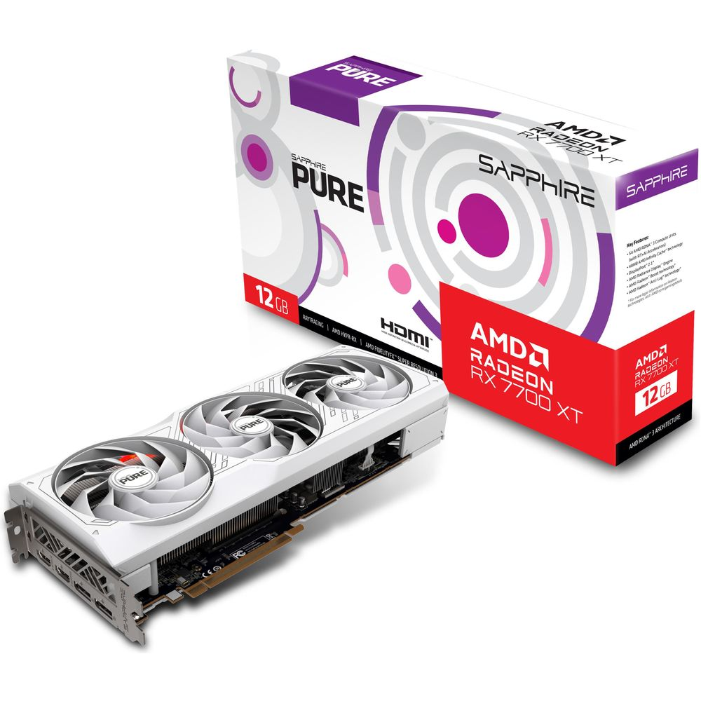 Відеокарта Sapphire RX 7700 XT 12 Гб GDDR6 18000 МГц (RX 7700 XT GAMING OC PURE 12GB) - фото 3