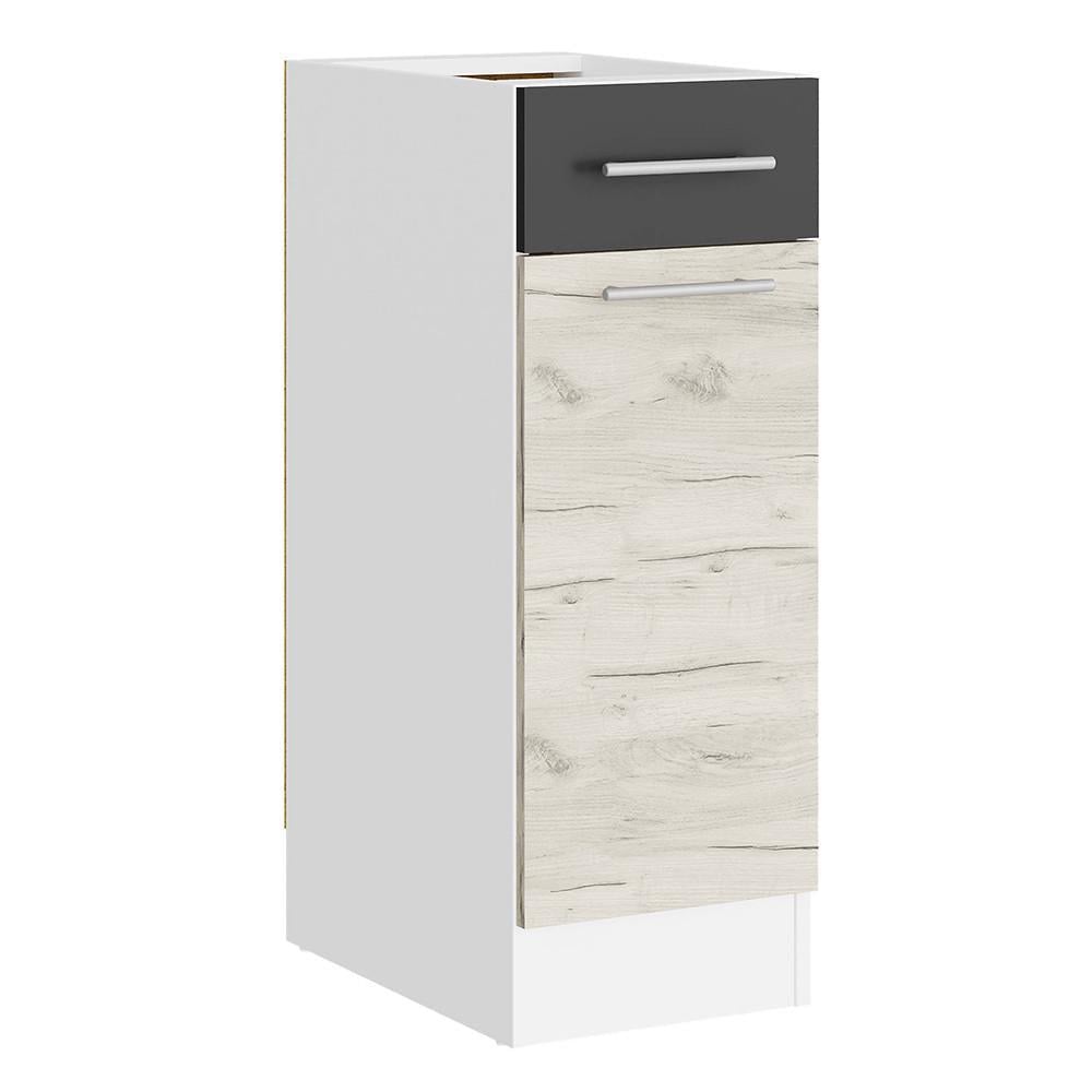 Кухонный модуль нижний с ящиком Еверест Эко 300 без столешницы 30х46х82 см Дуб крафт Белый/Графит/Белый (DTM-071031)
