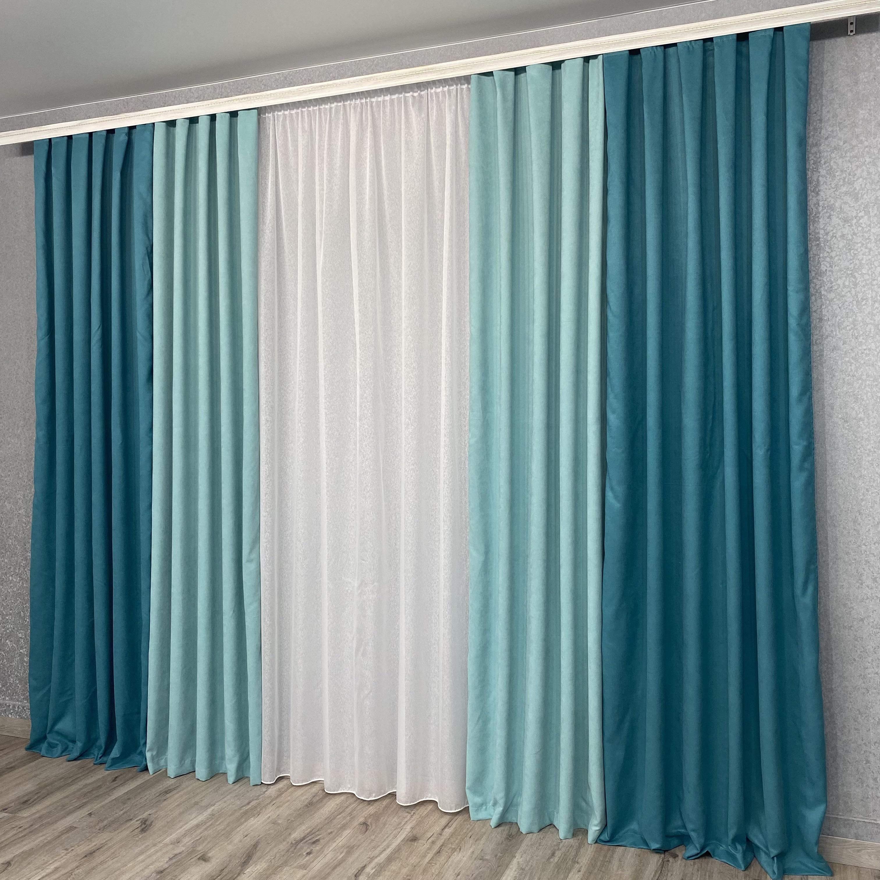 Шторы TG Home Дуэт №450 микровелюр 1,50х2,70 м Бирюзово-мятный (450-100/208) - фото 4 Шторы TG Home Дуэт №450 микровелюр 1,50х2,70 м Бирюзово-мятный (450-100/208) - фото 4