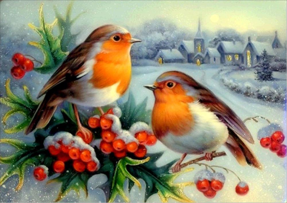 Алмазная Мозаика Emerald Craft Птицы на калине 30x40 см (22262)