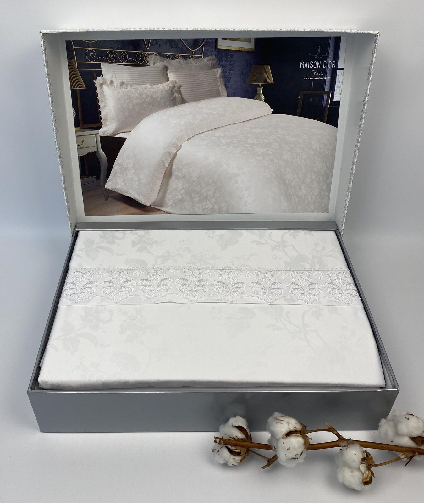 Постельное белье Maison D'or Ruby Gupped 200х220 см White (CN18915)