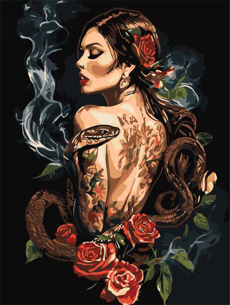 Картина по номерам Ideyka Гадалка в розах 30x40 см (Id-KHO8608)