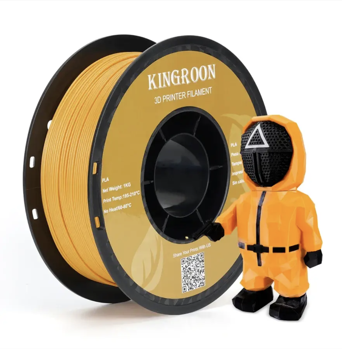 Пластик для 3D-принтера KINGROON PLA 1,75 мм 1 кг Orange (NPLA008-Orange)