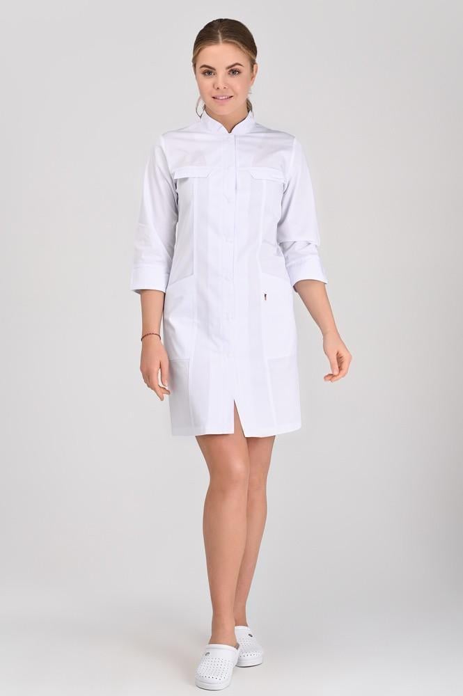 Халат женский TopLine Пекин рукав 3/4 р. 54 Белый (11334-(54) б-б)