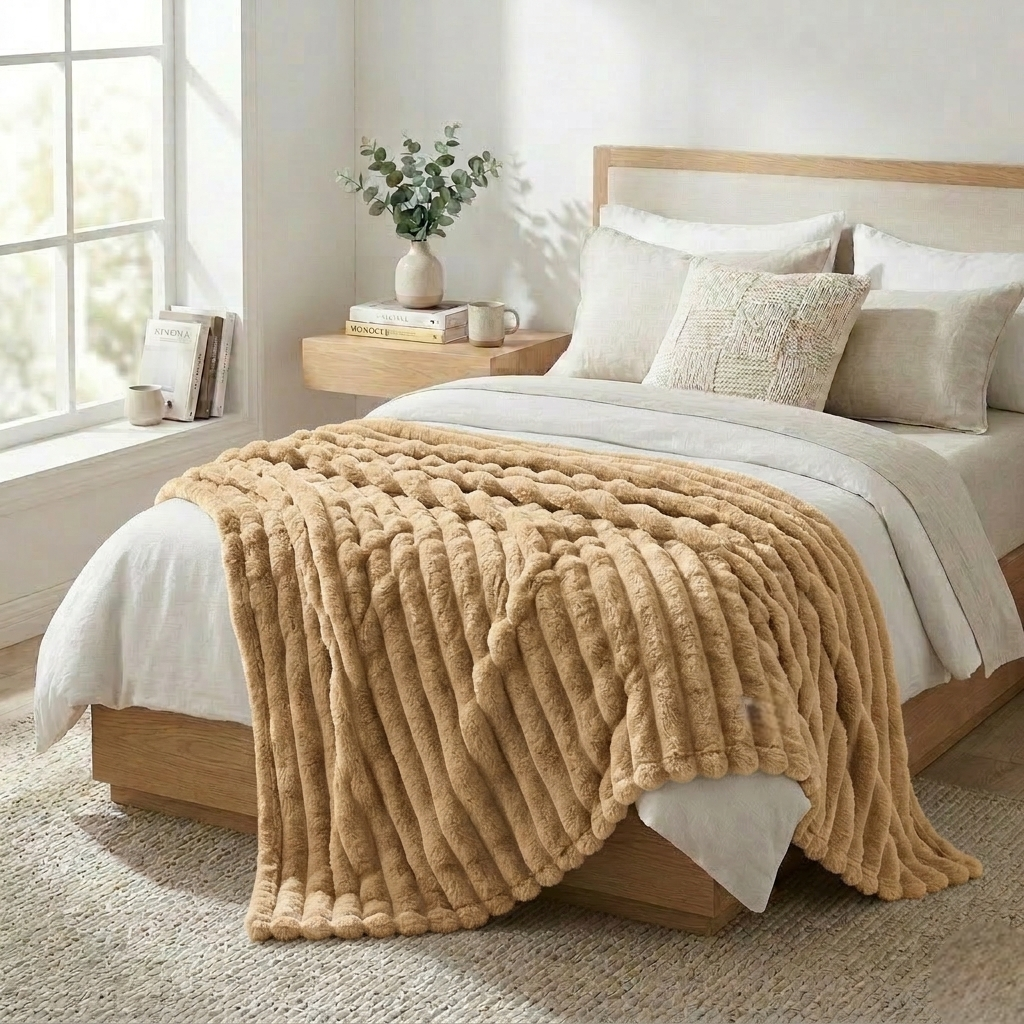 Плед на диван і ліжко Shar Pei Lux 180х200 см Коричневий (PlaidSharPei180Brown)