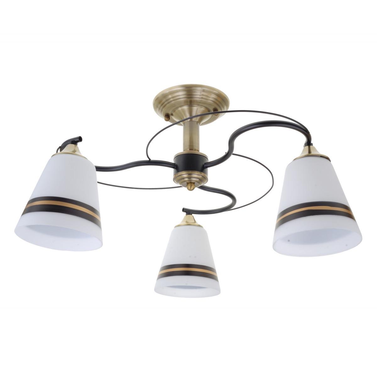 Люстра стельова Brille LK-702S/3 E27 AB/BK на 3 плафони