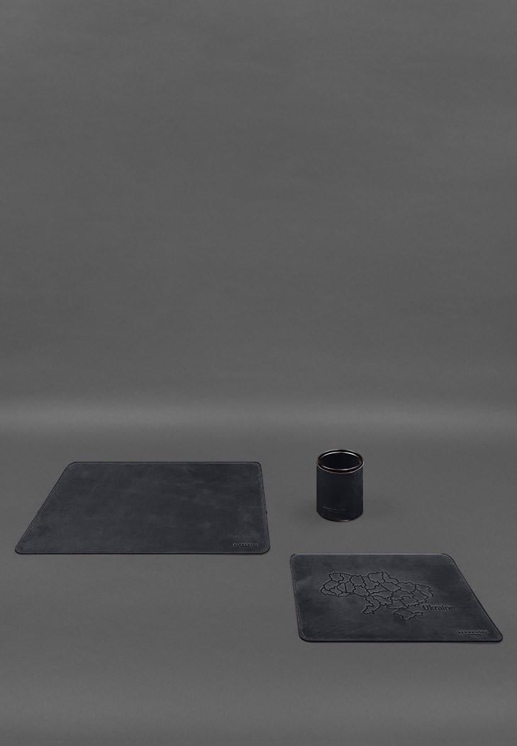 Набор настольный из натуральной кожи 5.0 с картой Украины Crazy Horse Синий (A-028353) - фото 2 Набор настольный из натуральной кожи 5.0 с картой Украины Crazy Horse Синий (A-028353) - фото 2