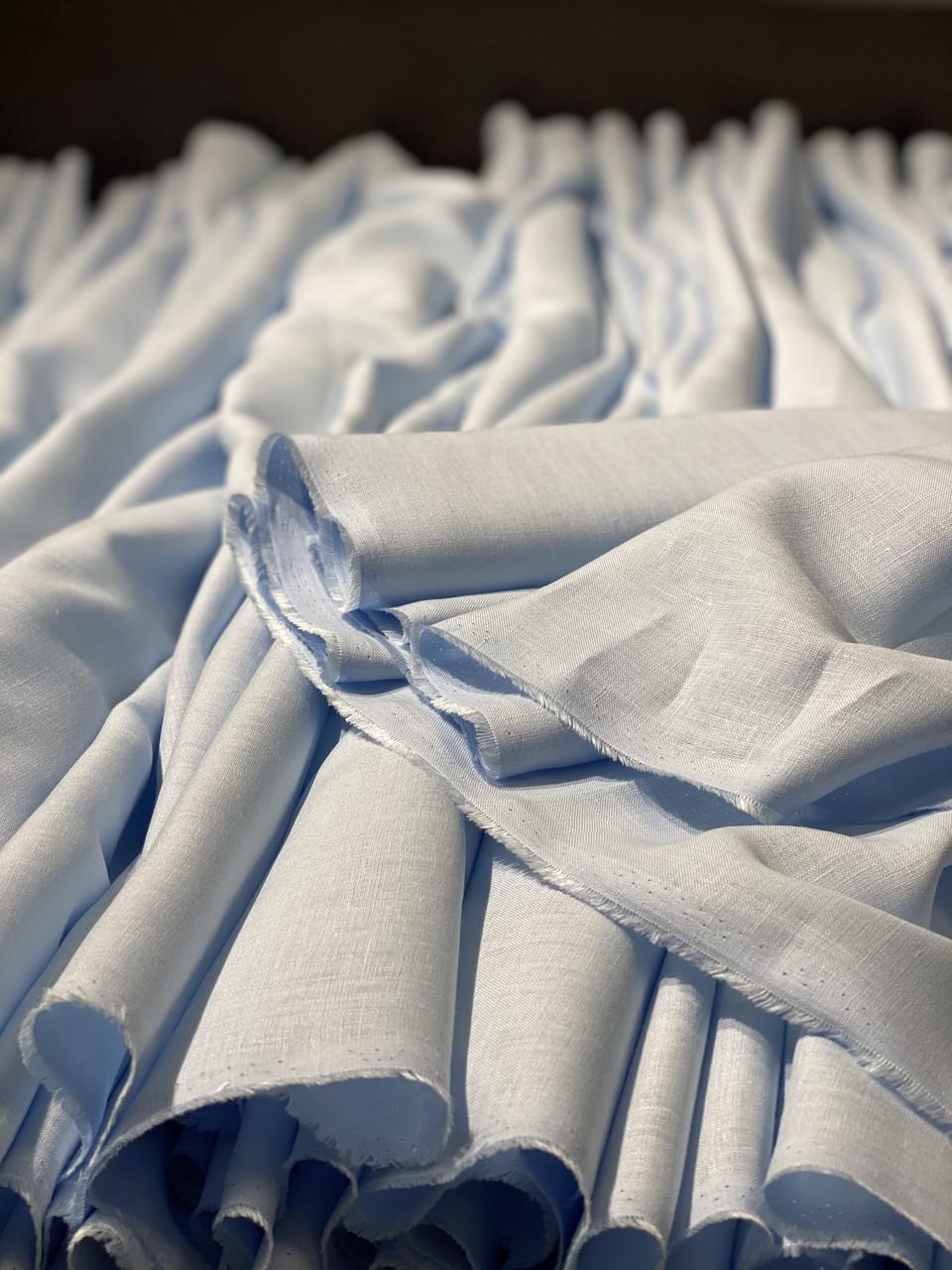 Тканина LINEN PLUS лляна 150 см 1347 Ніжно-блакитний - фото 9 Тканина LINEN PLUS лляна 150 см 1347 Ніжно-блакитний - фото 9