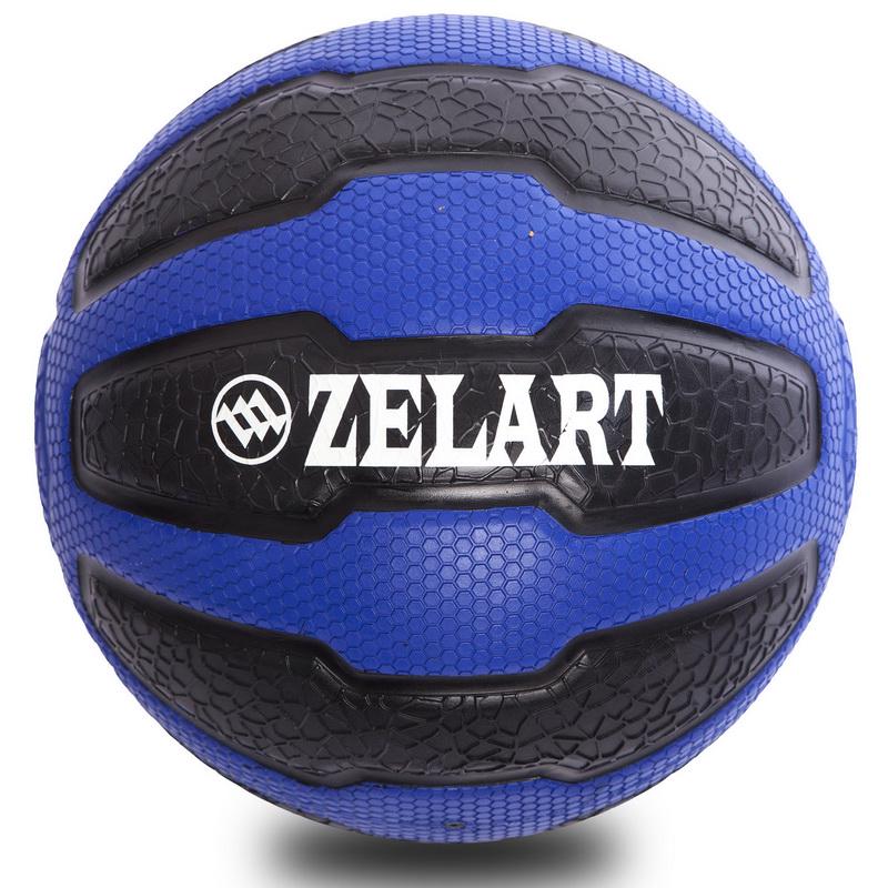 М'яч медичний медбол Zelart Medicine Ball FI-0898-6 6кг Чорний / Синій (DR003455) - фото 2