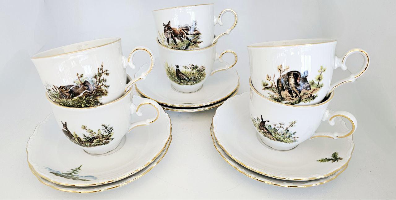 Сервіз кавовий Gloria fine porcelain Bavaria Handwork Bayreuth Полювання 12 предметів 250 мл (538-0001)