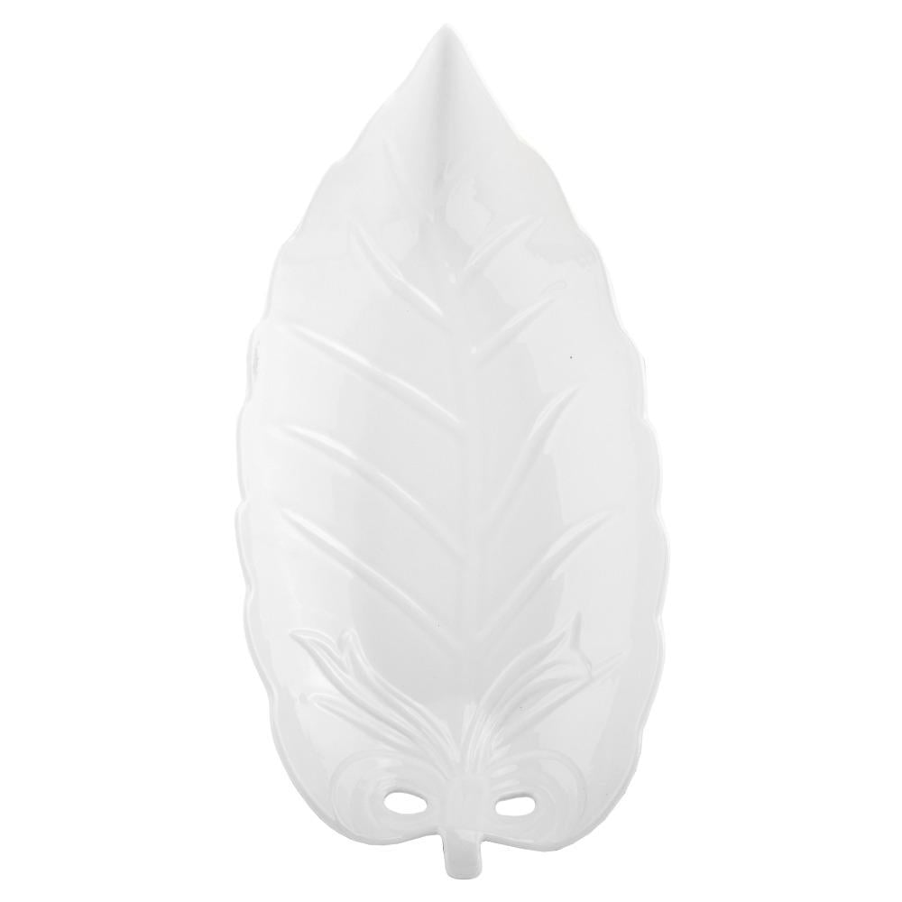 Блюдо керамическое Белый лист 39 см (9030-004)