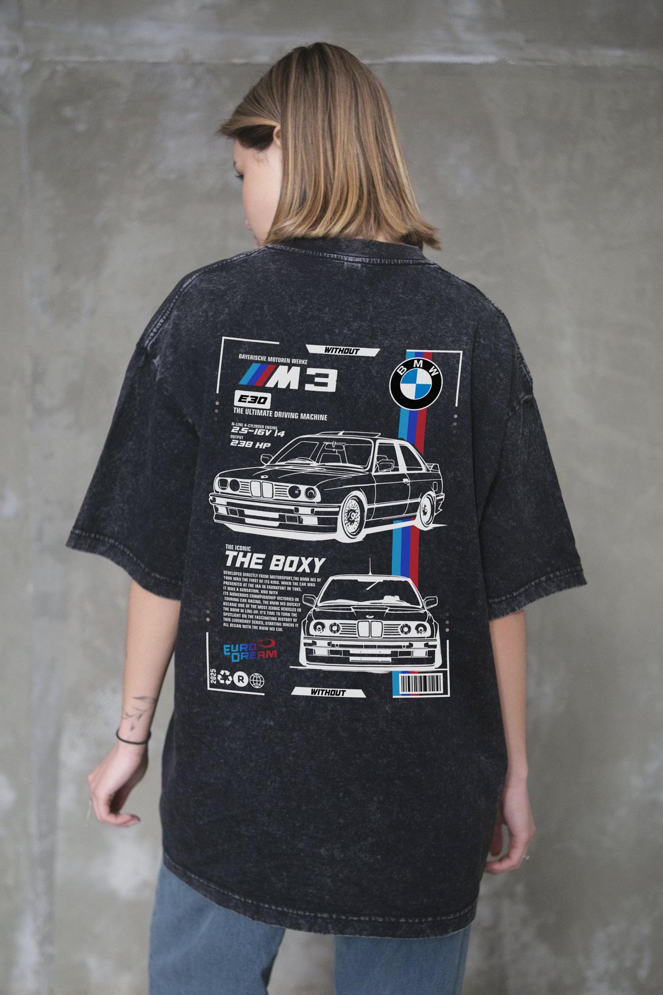 Футболка виварена Without Washed Оверсайз з принтом BMW L/XL Black (L/XL 8056130 8056131) - фото 5 Футболка виварена Without Washed Оверсайз з принтом BMW L/XL Black (L/XL 8056130 8056131) - фото 5