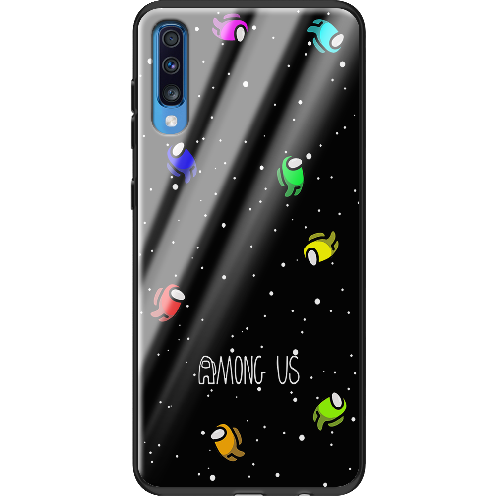 Чехол Boxface Samsung A705 Galaxy A70 Among Us Invisible Черный силикон со стеклом (36860-bk76-37740) - фото 1