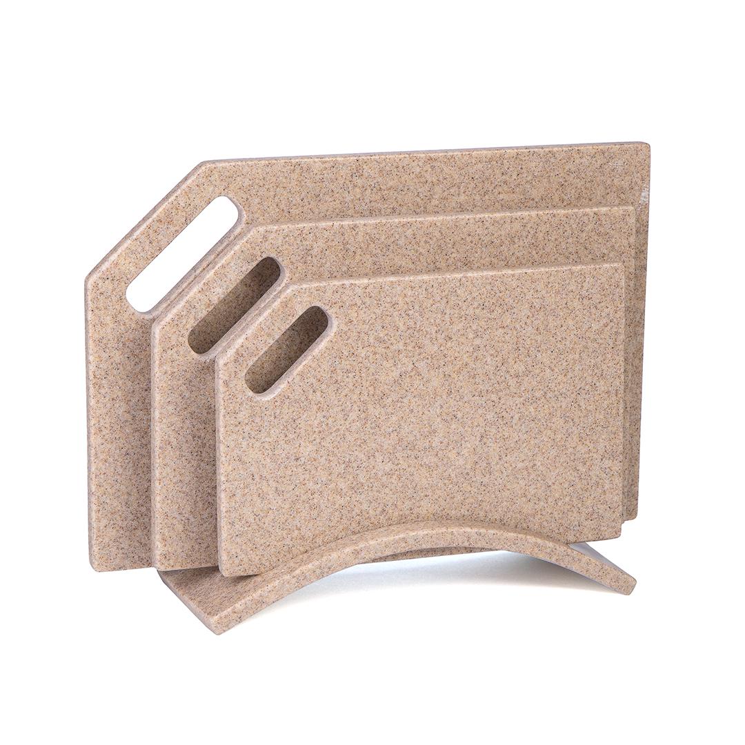 Набір дощок кухонних на 3 дошки Kamea із штучного каменю Wet Sand