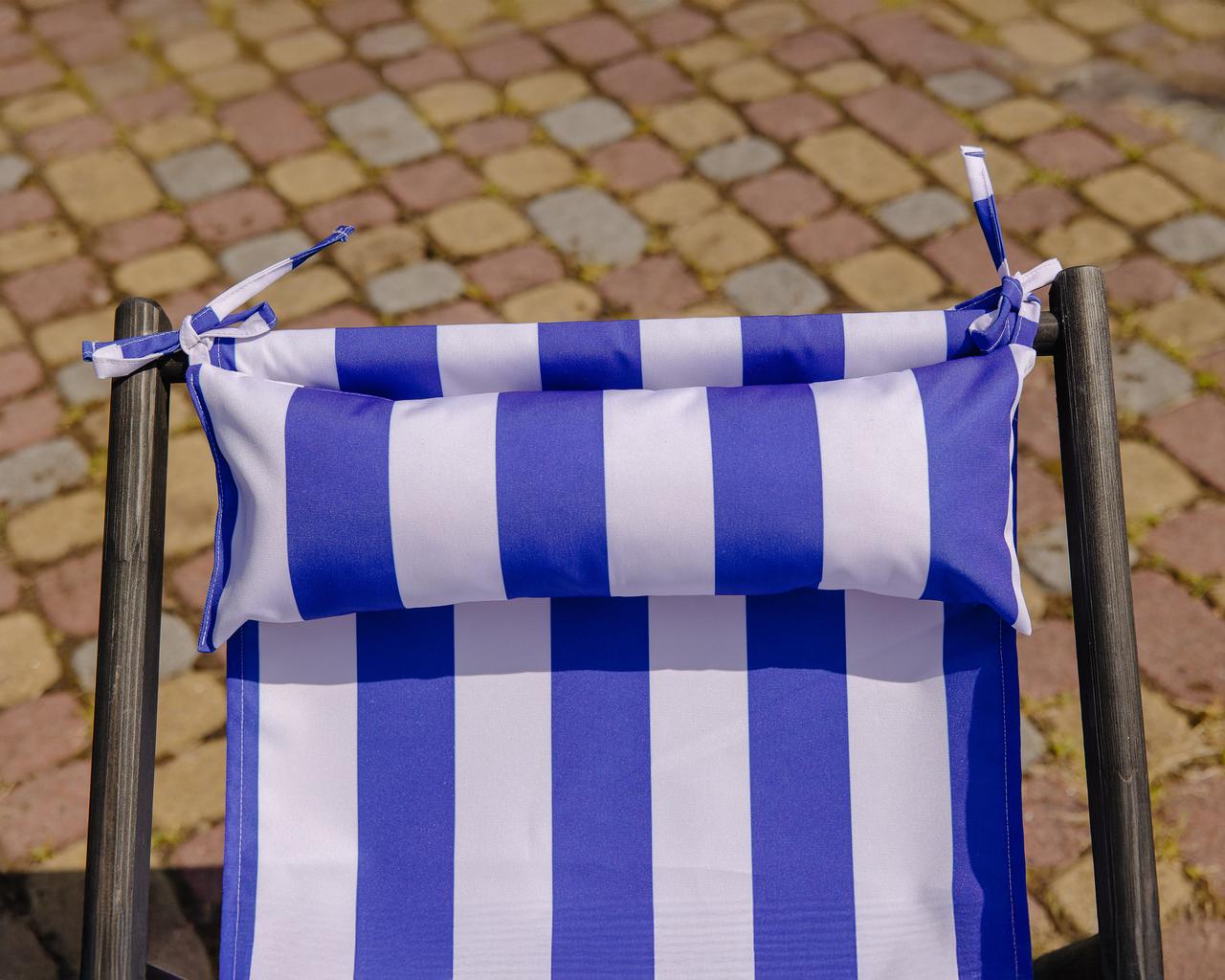 Шезлонг для дачи тканевый XRmaster с подушкой Голубо белый/Черный (0001758) - фото 4 Шезлонг для дачи тканевый XRmaster с подушкой Голубо белый/Черный (0001758) - фото 4