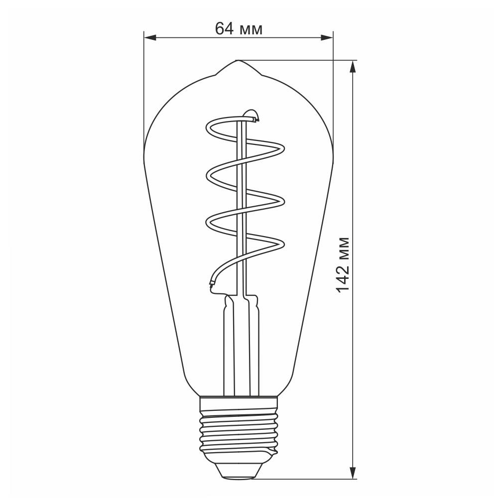 Лампа VIDEX Filament ST64FASD 5W E27 2200K димерна Бронзовый - фото 3