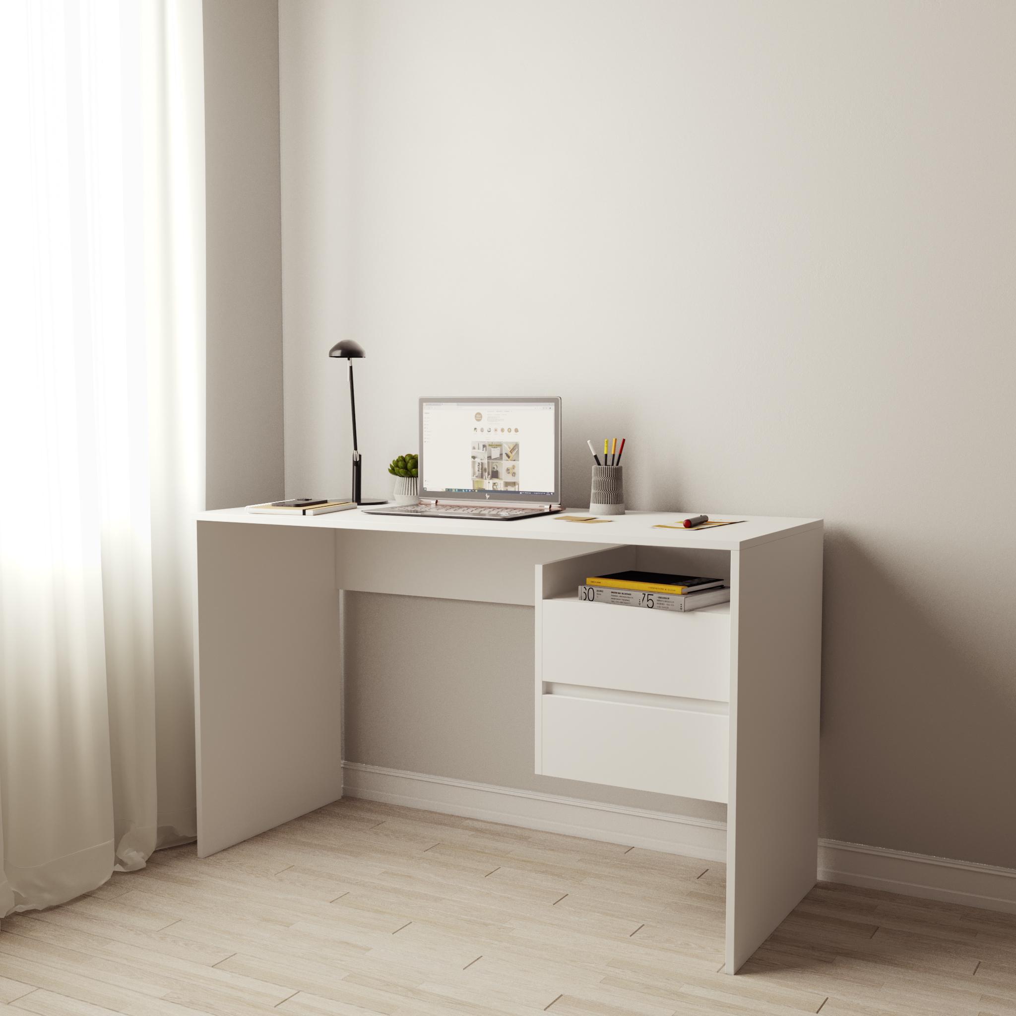 Комп'ютерний стіл із висувними шухлядами 1250х750х500 мм Білий (ST-06) Комп'ютерний стіл із висувними шухлядами 1250х750х500 мм Білий (ST-06)