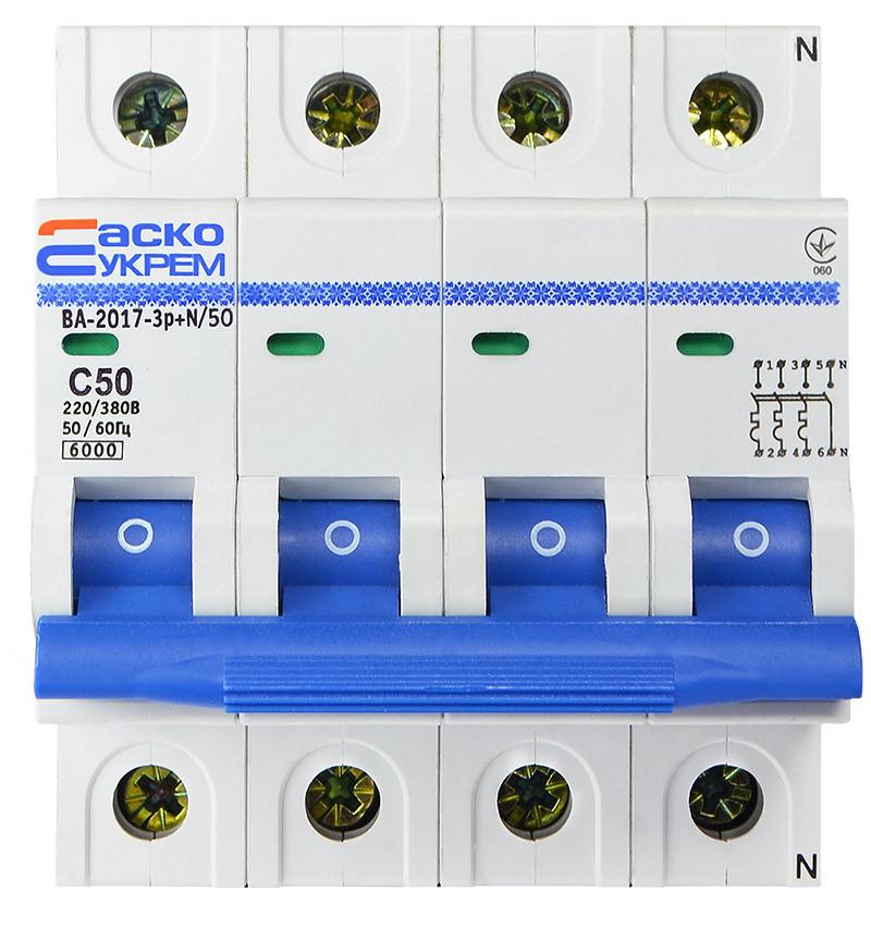 Автоматический выключатель Аско-Укрем ВА-2017/С 3р+N 50А (17924)