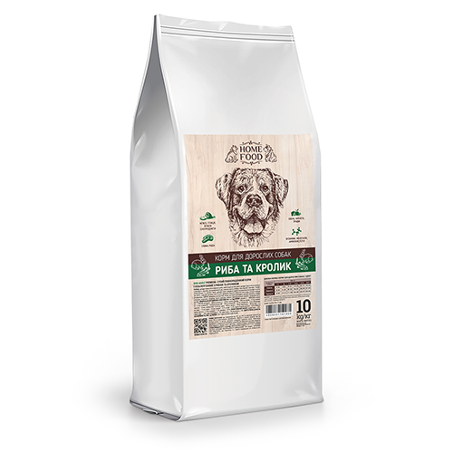 Корм для взрослых собак HOME Food Гипоаллергенная рыба и кролик 10 кг